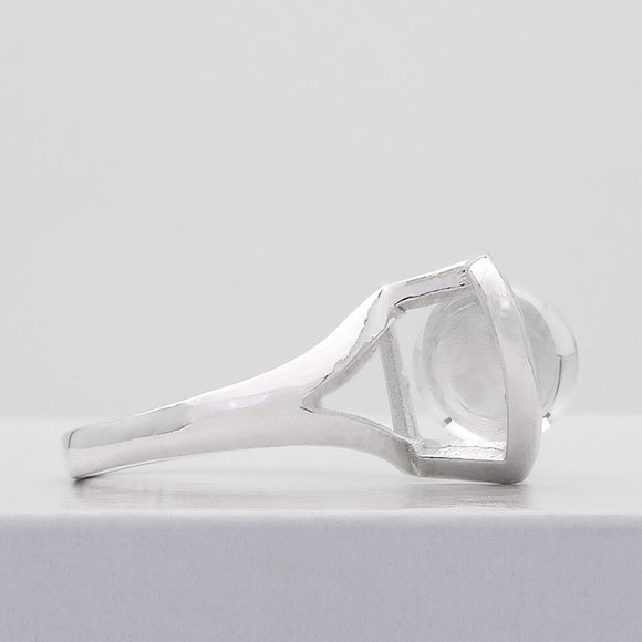 Crystal Ball Silver Heart Ring, Real 925 Sterling Ring Size 7, Mystique Ring - Picture 5 of 7